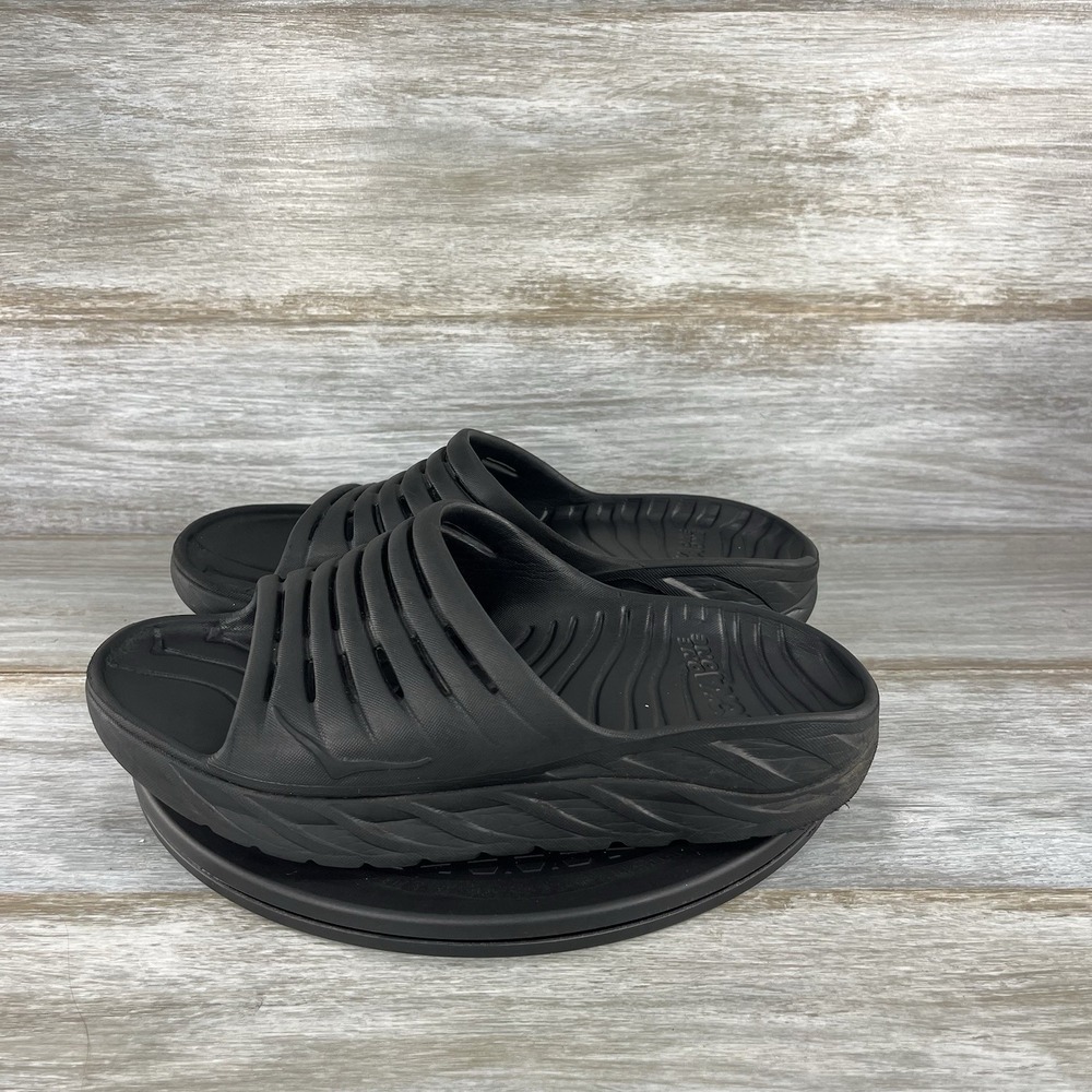 Hoka One One Men's Ora Recovery Black Slide Sandals Size 10